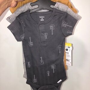 Gerber Charcoal Guitar Print Baby Bodysuit